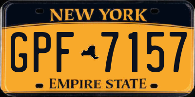 NY license plate GPF7157