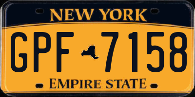 NY license plate GPF7158