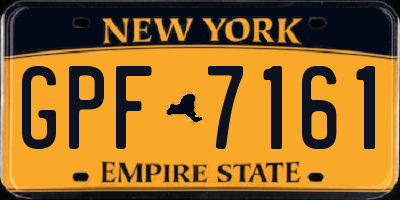 NY license plate GPF7161