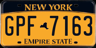 NY license plate GPF7163
