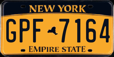 NY license plate GPF7164