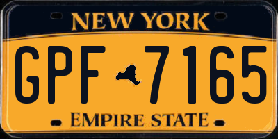 NY license plate GPF7165