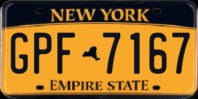 NY license plate GPF7167