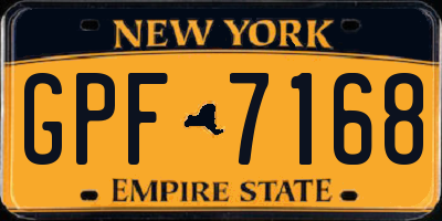 NY license plate GPF7168