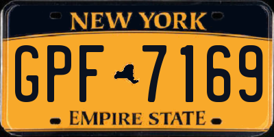 NY license plate GPF7169