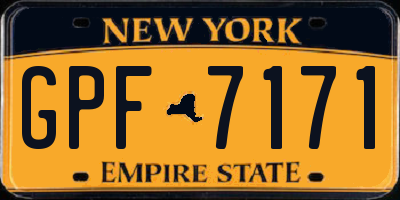 NY license plate GPF7171