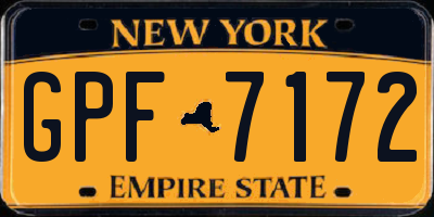 NY license plate GPF7172