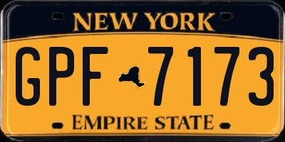 NY license plate GPF7173