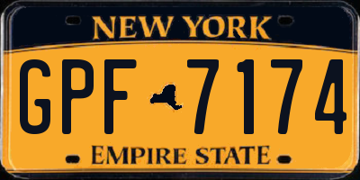 NY license plate GPF7174