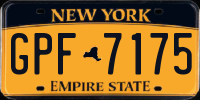 NY license plate GPF7175