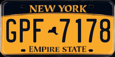 NY license plate GPF7178