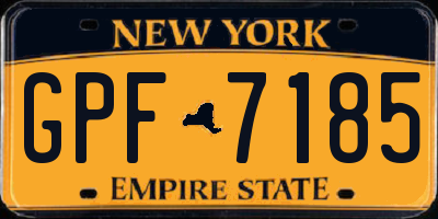 NY license plate GPF7185