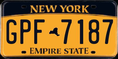 NY license plate GPF7187