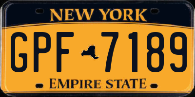 NY license plate GPF7189