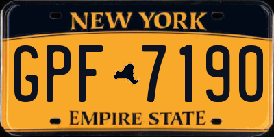 NY license plate GPF7190