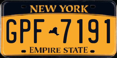 NY license plate GPF7191