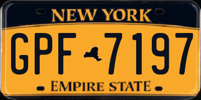NY license plate GPF7197