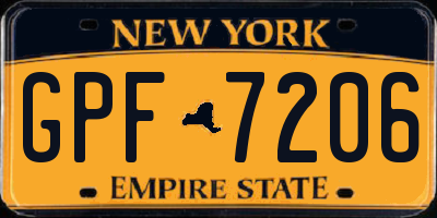 NY license plate GPF7206