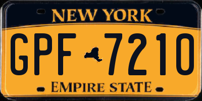 NY license plate GPF7210
