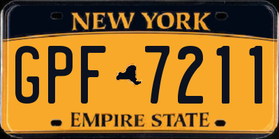 NY license plate GPF7211