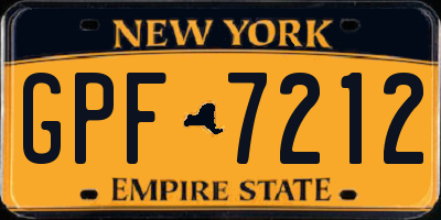 NY license plate GPF7212