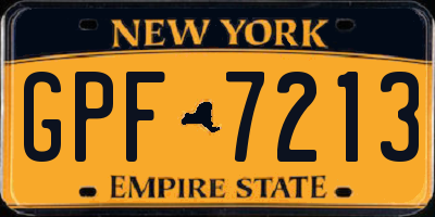 NY license plate GPF7213