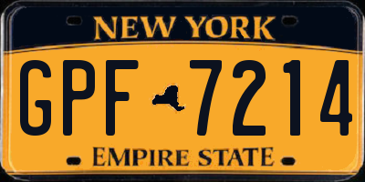 NY license plate GPF7214