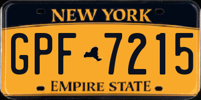 NY license plate GPF7215
