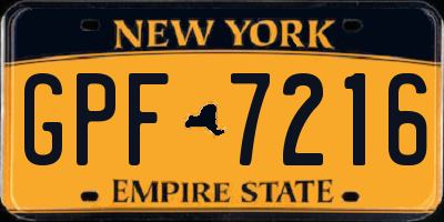 NY license plate GPF7216