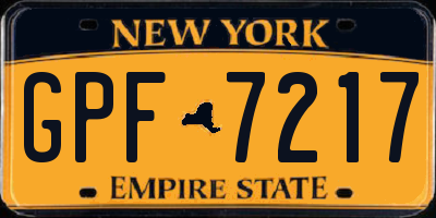 NY license plate GPF7217