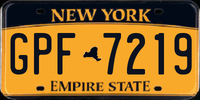 NY license plate GPF7219