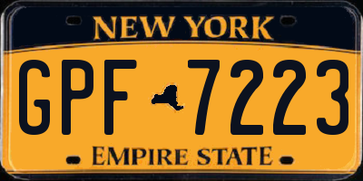 NY license plate GPF7223