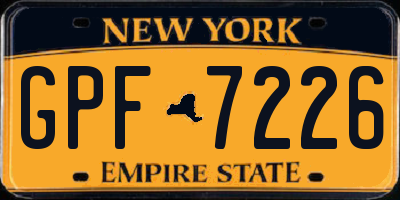 NY license plate GPF7226