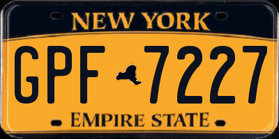 NY license plate GPF7227