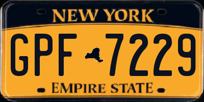 NY license plate GPF7229