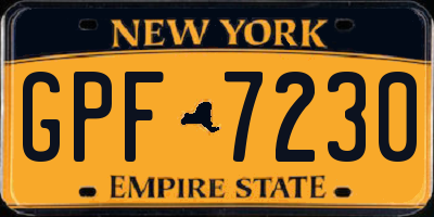 NY license plate GPF7230