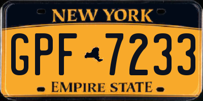 NY license plate GPF7233