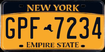 NY license plate GPF7234