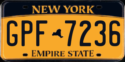 NY license plate GPF7236