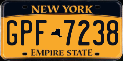 NY license plate GPF7238