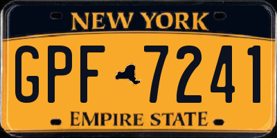 NY license plate GPF7241