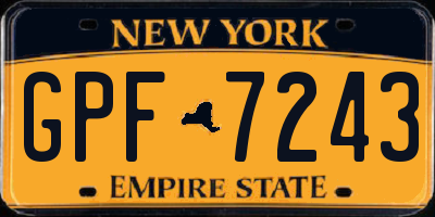 NY license plate GPF7243