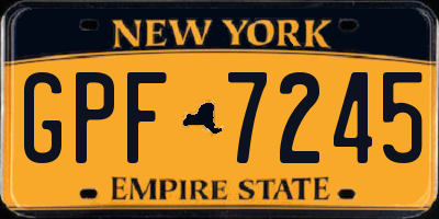 NY license plate GPF7245