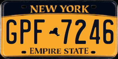 NY license plate GPF7246