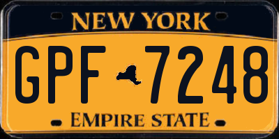 NY license plate GPF7248