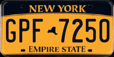 NY license plate GPF7250