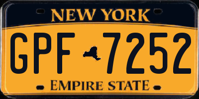 NY license plate GPF7252