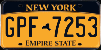 NY license plate GPF7253