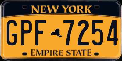 NY license plate GPF7254