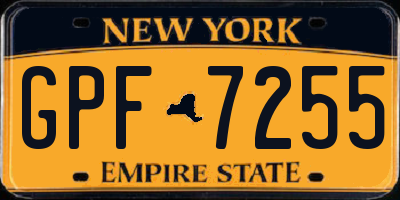NY license plate GPF7255